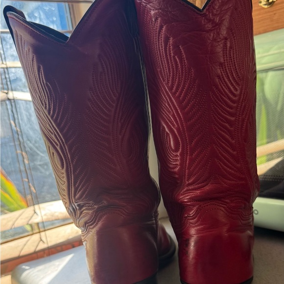 Abilene Boot Co. Red leather cowboy boots 9 western vintage 90s cowgirl 80s - Picture 11 of 16